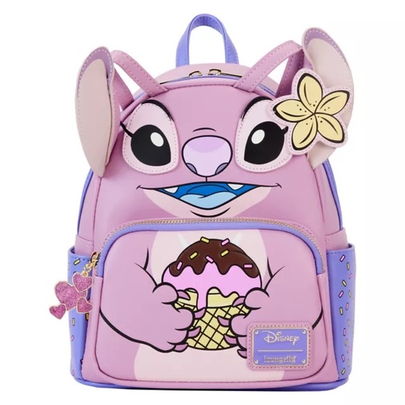 disney lilo & stitch women's mini backpack purple Disney's and -- Angel and Stitch WondaPop 11 Adjustable straps BIOWORLD Womens Kid Lilo &